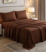 Luxury Chochlate Bedsheet set with Pillowcase set | 300 Thread count | 100% Cotton