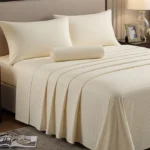 Luxury Ivory Bedsheet set with Pillowcase set | 300 Thread count | 100% Cotton