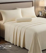 Luxury Ivory Bedsheet set with Pillowcase set | 300 Thread count | 100% Cotton