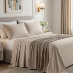 Luxury Beige Bedsheet set with Pillowcase set | 300 Thread count | 100% Cotton