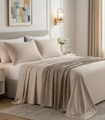 Luxury Beige Bedsheet set with Pillowcase set | 300 Thread count | 100% Cotton