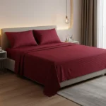 Luxury Burgundy Bedsheet set with Pillowcase set | 300 Thread count | 100% Cotton