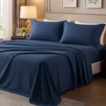 Luxury Navy Blue Bedsheet set with Pillowcase set | 300 Thread count | 100% Cotton